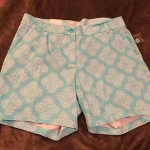 Crown & Ivy NWT Aqua Flower Power Shorts